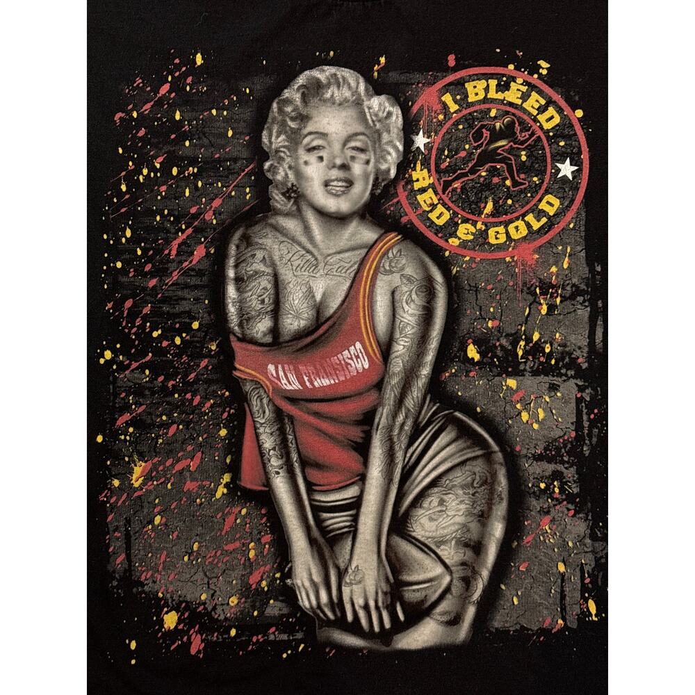 San Francisco 49ers Forty Niners I Bleed Red & Gold Pin up Monroe 3XL Pro Tag